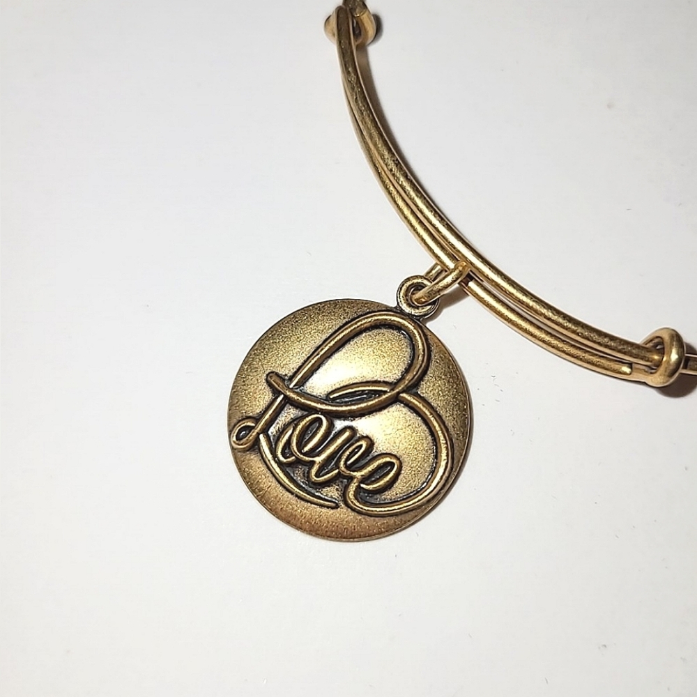 ALEX AND ANI "LOVE" ADJUSTABLE BANGLE BRACELET